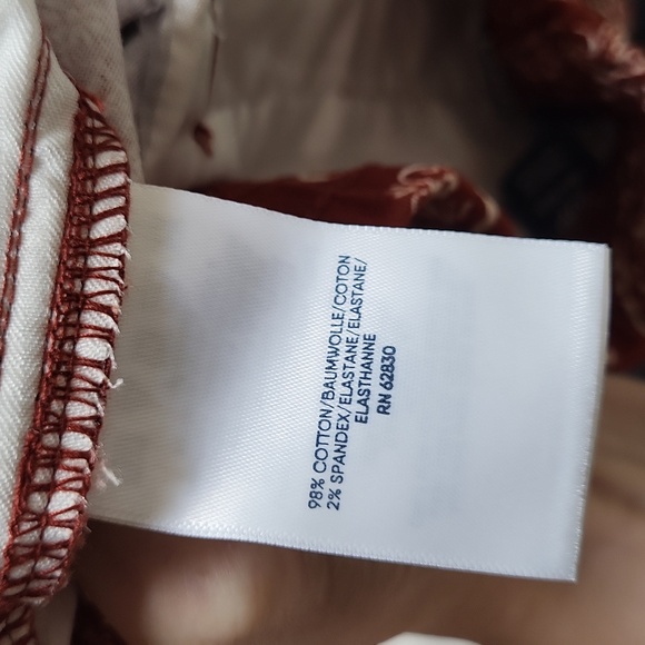 NWOT! 7" Rust Red Paisley Printed Chino Short! Size 10 Petite! - Picture 7 of 10